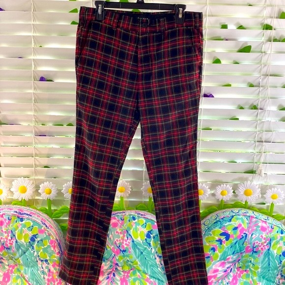 PacSun red flannel plaid slacks - Picture 2 of 9